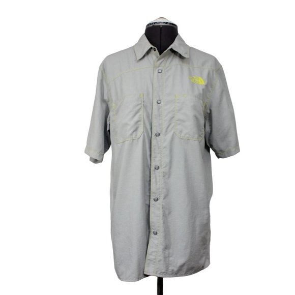 The North Face men's rip stop short sleeve pearl snap button front shirt‎ S - Picture 1 of 16